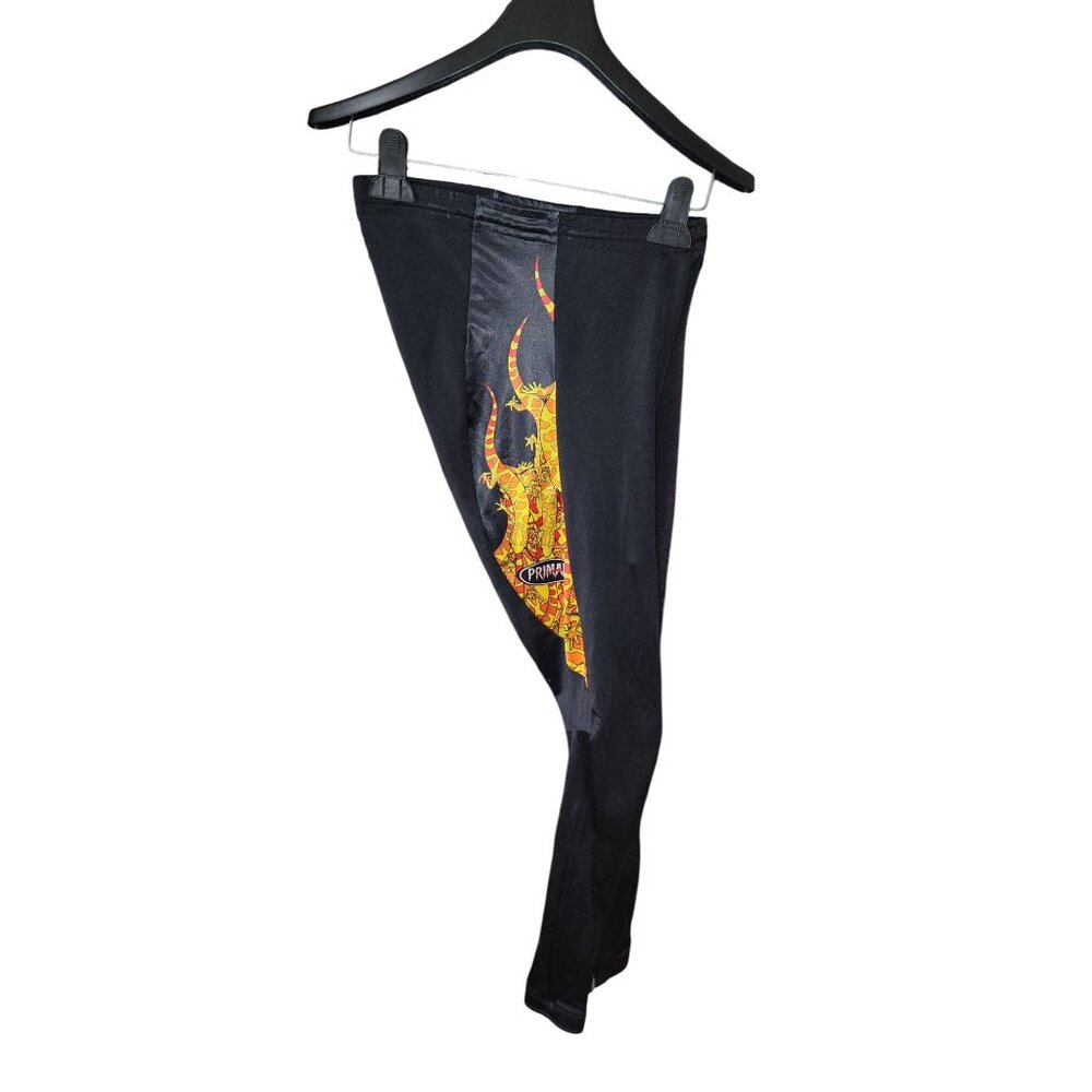 Primal Wear Women’s Cycling Tights – XL – Black w/ Yellow & Red Gecko Panel – Zi